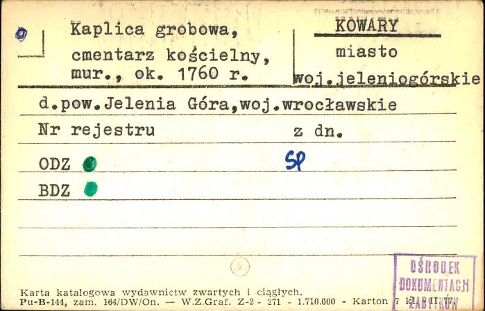 kaplica grobowa, cmentarz kościelny, skan 1