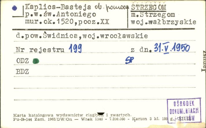 kaplica - basteja pw. św. Antoniego, skan 1