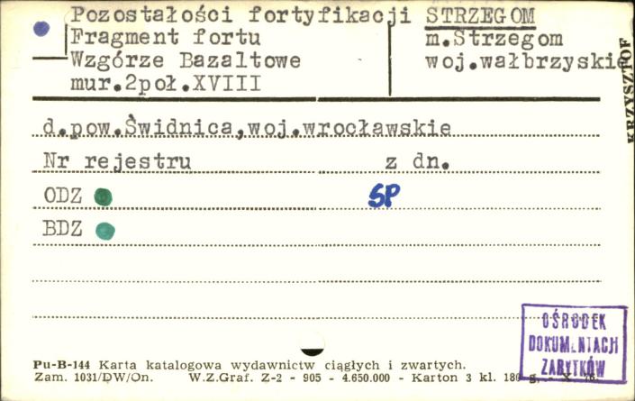 pozostałości fortyfikacji fragment fortu, skan 1