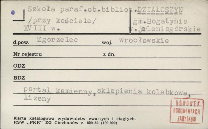 szkoła paraf., ob. bibliot. (przy kościele), skan 1