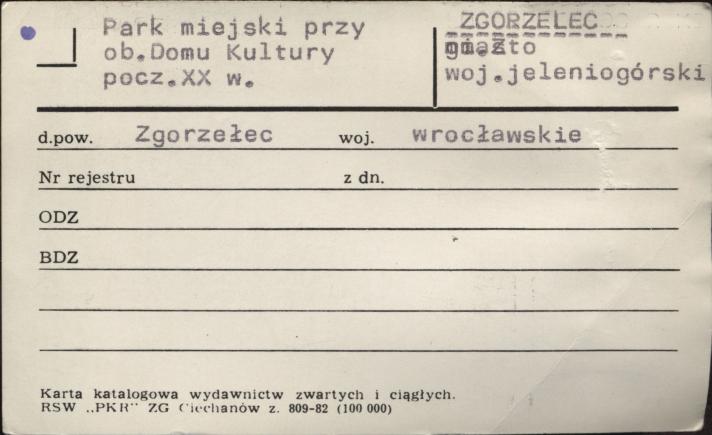 park miejski przy ob. Domu Kultury, skan 1