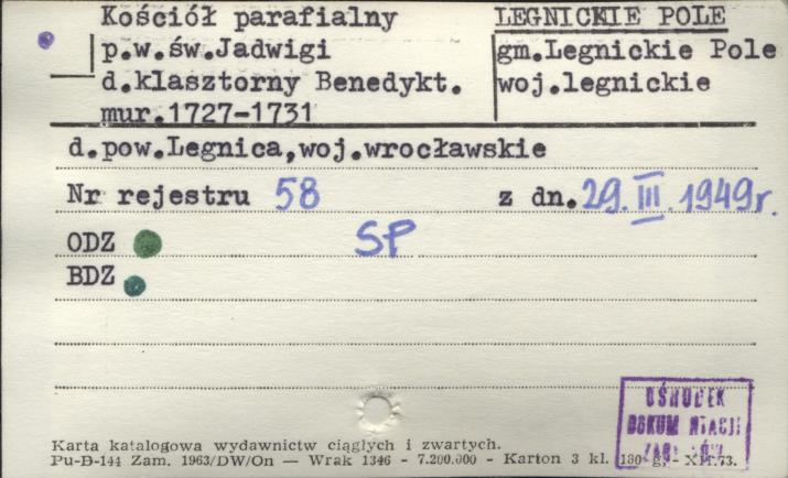 kościół benedyktynów, ob. par. pw. św. Jadwigi, skan 1