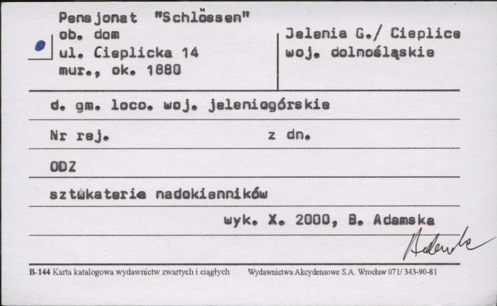 pensjonat Schlössen, ob. dom, skan 1