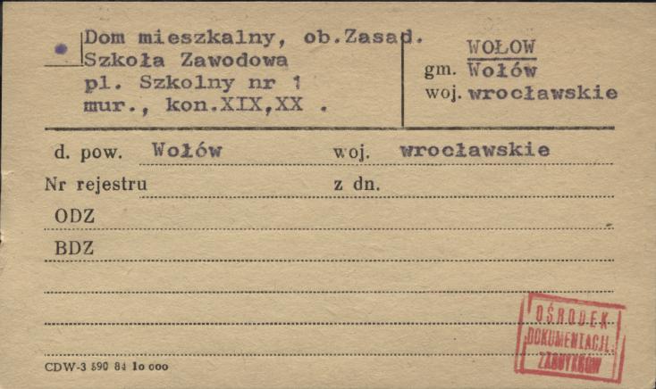 dom mieszkalny, ob. zasad. szkoła zawodowa, skan 1