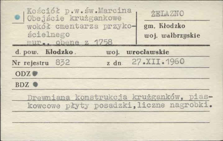 obejście krużgankowe wokół cmentarza przy kościele pw. św. Marcina, skan 1