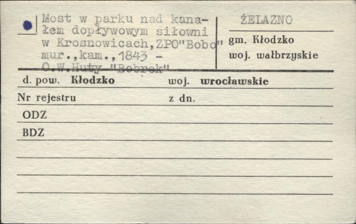 most w parku nad kanałem odpływowym siłowni w Krosnowicach, skan 1
