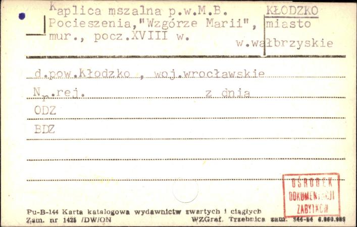 kaplica mszalna pw. MB Pocieszenia, Wzgórze Marii, skan 1