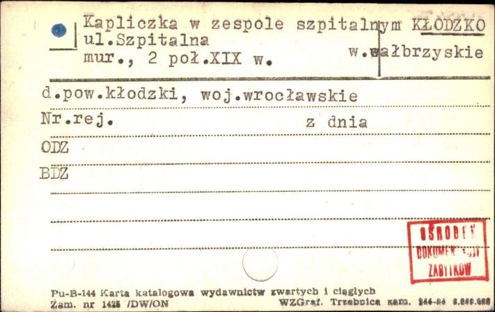 kapliczka w zespole szpitalnym, skan 1
