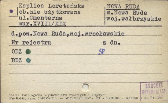Kaplica Loretańska ob. nieużytkowana, skan 1