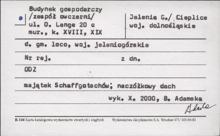 budynek gospodarczy - zespół owczarni, skan 1