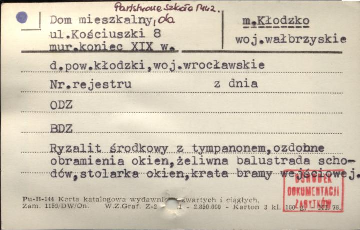 dom mieszkalny, ob. Państwowa Szkoła Muz., skan 1