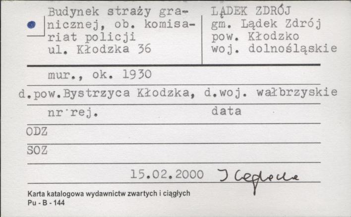 budynek straży granicznej, ob. komisariat policji, skan 1