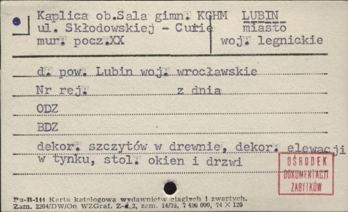 kaplica, ob. sala gimn. KGHM, skan 1