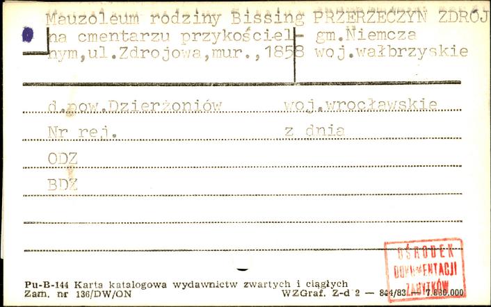 mauzoleum rodziny Bissing na cmentarzu przykościelnym, skan 1