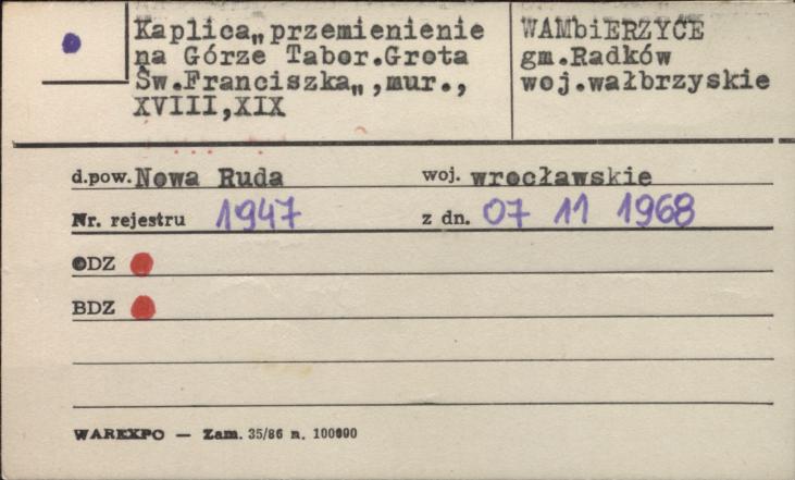 Kaplica Przemienienie na Górze Tabor. Grota Św. Franciszka , skan 1