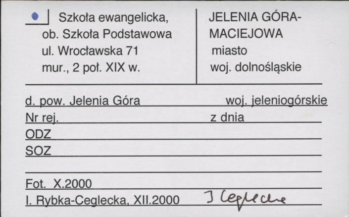szkoła ewangelicka, ob. Szkoła Podstawowa, skan 1