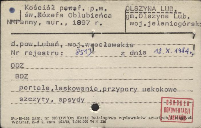 kościół par. pw. św. Józefa Oblubieńca Najświętszej Maryi Panny, skan 1