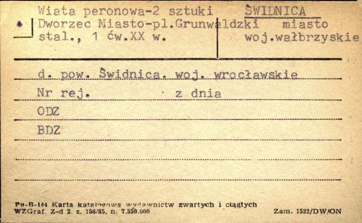 wiata peronowa - 2 sztuki, Dworzec Miasto, skan 1