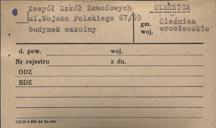 zespół szkół zawodowych, budynek szkolny, skan 3