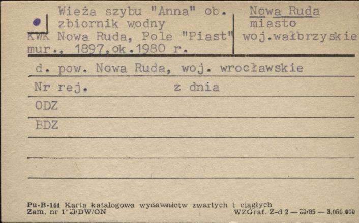 wieża szybu Anna, ob. zbiornik wodny, skan 1