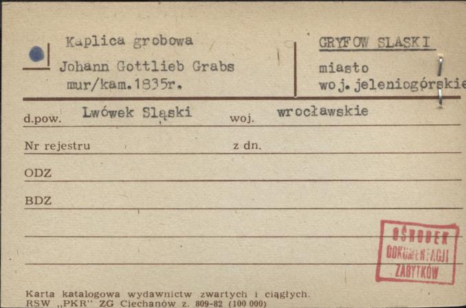 kaplica grobowa - Johann Gottlieb Grabs, skan 1