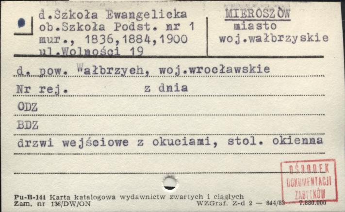 Szkoła Ewangelicka ob. szkoła podstawowa nr 1, skan 1