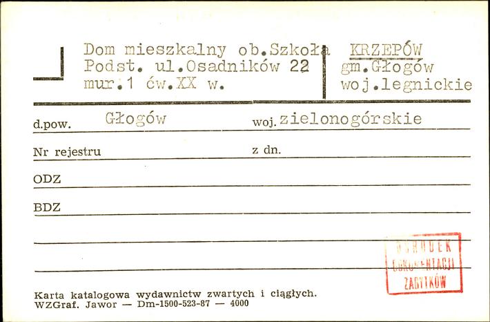 dom mieszkalny, ob. Szkoła, skan 1