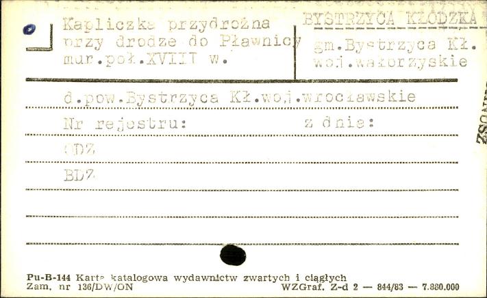 kapliczka przydrożna przy drodze do Pławnicy, skan 1
