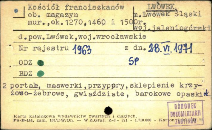 kościół franciszkanów, ob. magazyn, skan 1