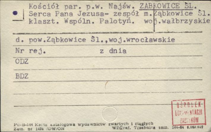 kościół par. pw. Najświętszego Serca Pana Jezusa w zespole klaszt. Wśpóln. Palotyń., skan 1