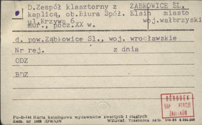 zespół klasztorny z kaplicą, ob. biura spół. Elsin, skan 1