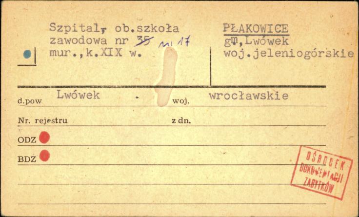 Szpital, ob. Szkoła Zawodowa, skan 1