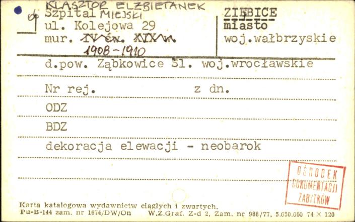 klasztor elżbietanek, ob. szpital miejski, skan 1
