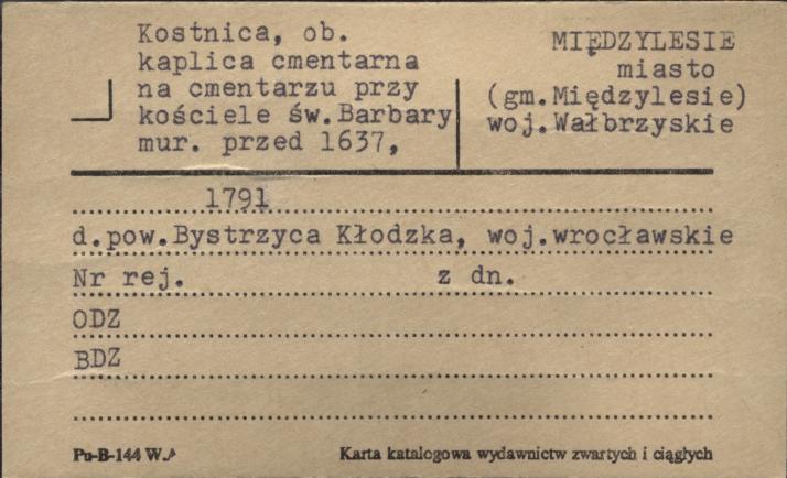 kostnica ob. kaplica cmentarna przy kościele św. Barbary, skan 1
