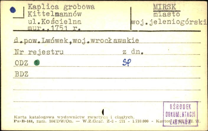 kaplica grobowa Kittelmannów, skan 1
