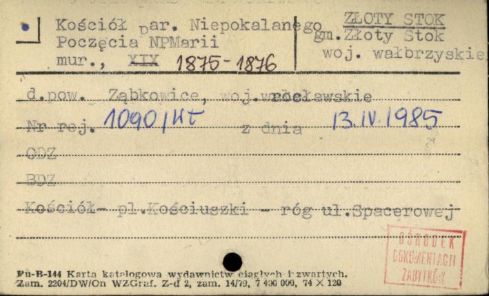kościół par. Niepokalanego Poczęcia Najświętszej Maryi Panny, skan 1