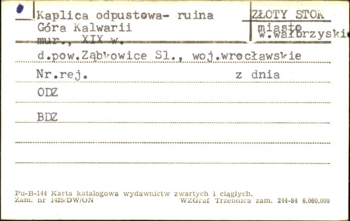 kaplica odpustowa Góra Kalwarii - ruina, skan 1
