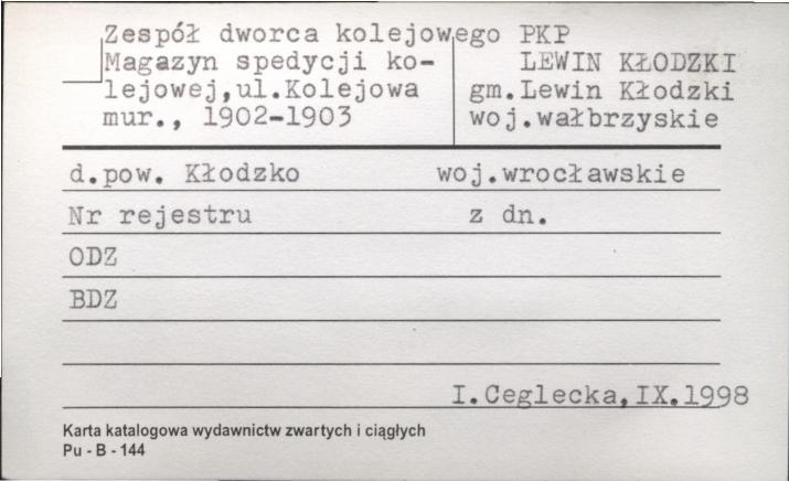 zespół dworca kolejowego PKP, magazyn spedycji kolejowej, skan 1