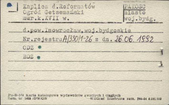 kaplica Ogród Getsemański - zespół klasztorny reformatów (kalwaria), skan 1