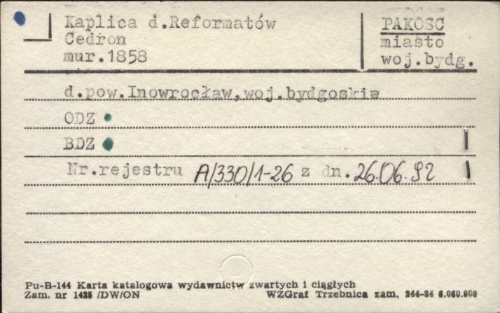 kaplica Cedron - zespół klasztorny reformatów (kalwaria), skan 1