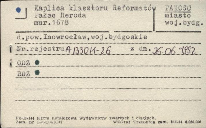 kaplica Pałac Heroda - zespół klasztoru reformatów (kalwaria), skan 1