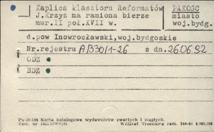 kaplica Jezus Krzyż na Ramiona Bierze - zespół klasztoru reformatów (kalwaria), skan 1