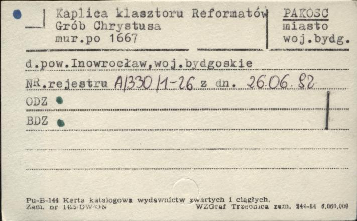 kaplica Grób Chrystusa - zespół klasztoru reformatów (kalwaria), skan 1