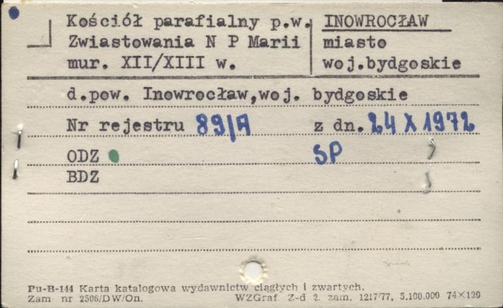 kościół par. pw. Zwiastowania Najświętszej Maryi Panny, skan 1