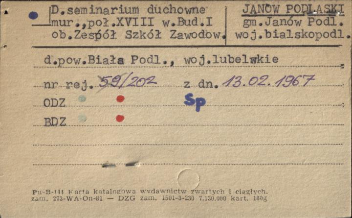 seminarium duchowne, buI, ob. Zespół Szkół Zawodow., skan 1