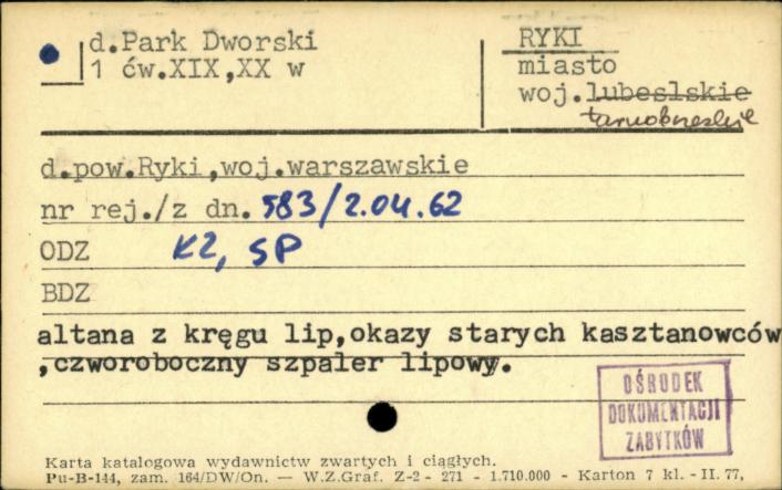 park dworski, skan 1