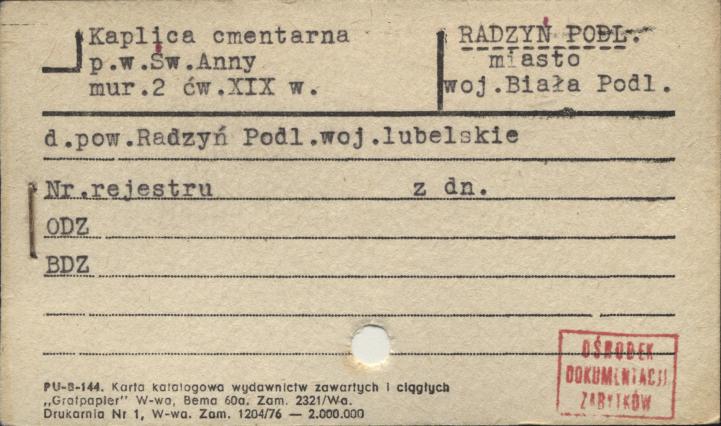 kaplica cmentarna pw. św. Anny, skan 1