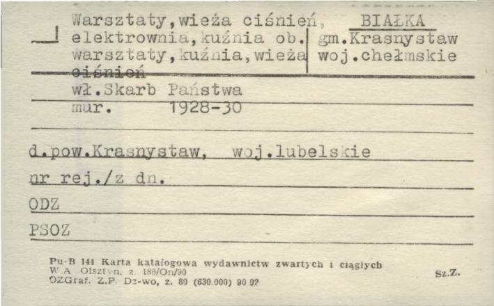 warsztaty, wieża ciśnień, elektrownia, kuźnia, ob. warsztaty, kuźnia, wieża ciśnień, skan 1