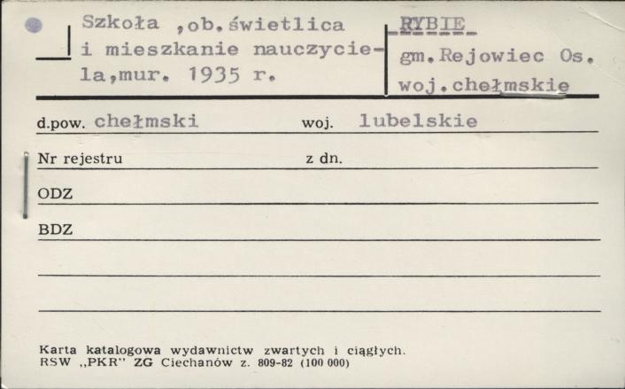 szkoła, ob. świetlica i mieszkanie nauczyciela, skan 1