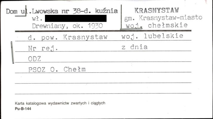 kuźnia, ob., budynek mieszkalny, skan 1